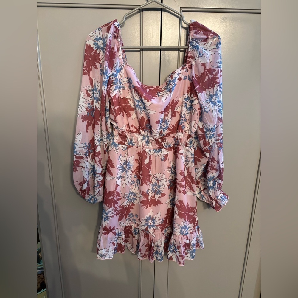 Southern fried chics boutique country western floral dress sz S